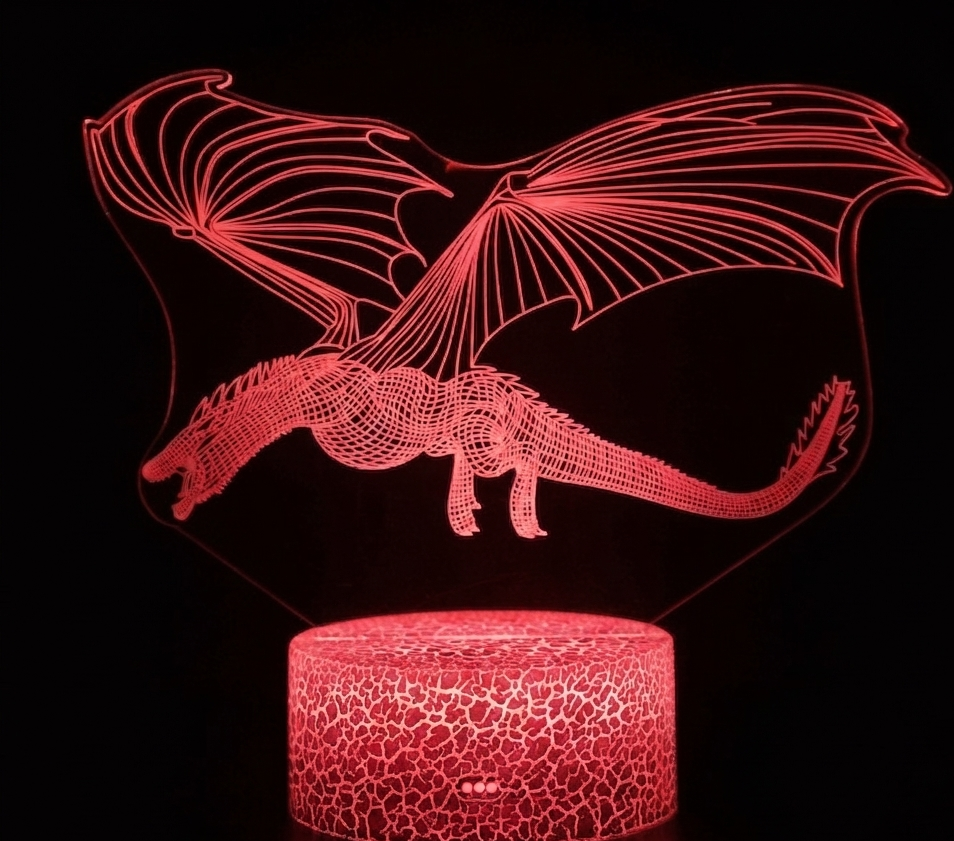 Lampe led 3d Dragon