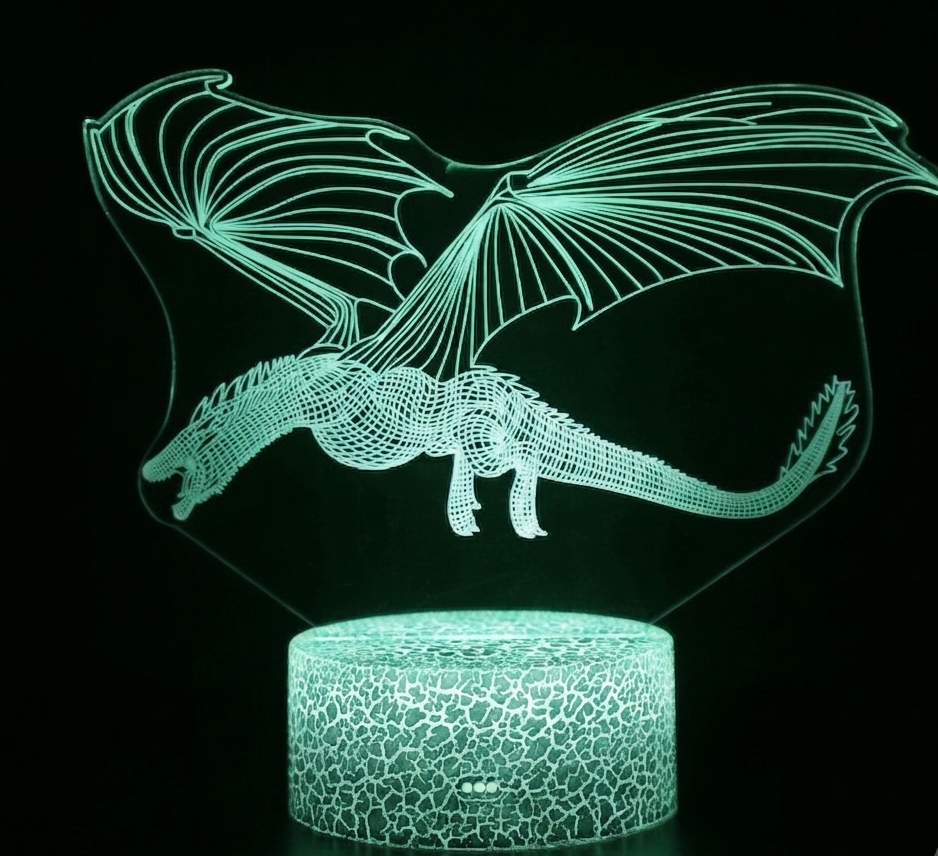 Lampe led 3d Dragon