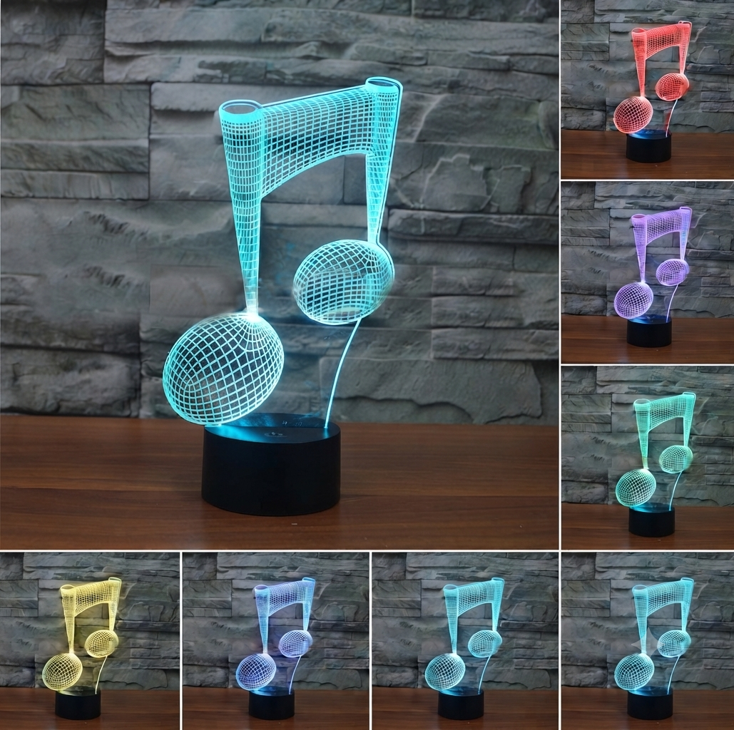Lampe LED 3D Note de Musique