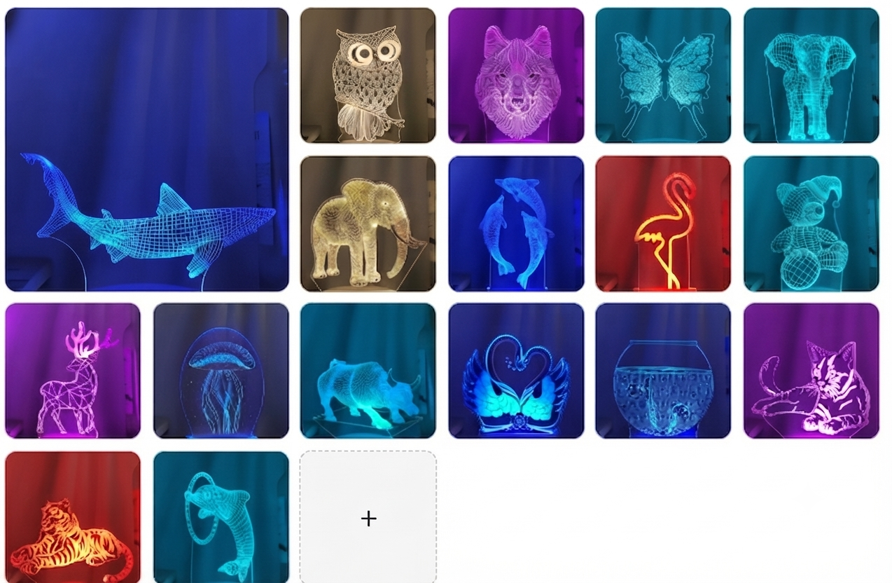 Lampe led 3d Pack Animaux