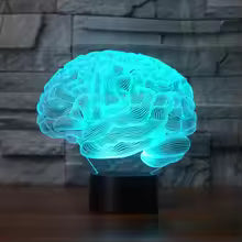 Lampe LED Cerveau 3D Colorée – Tactile & Télécommande
