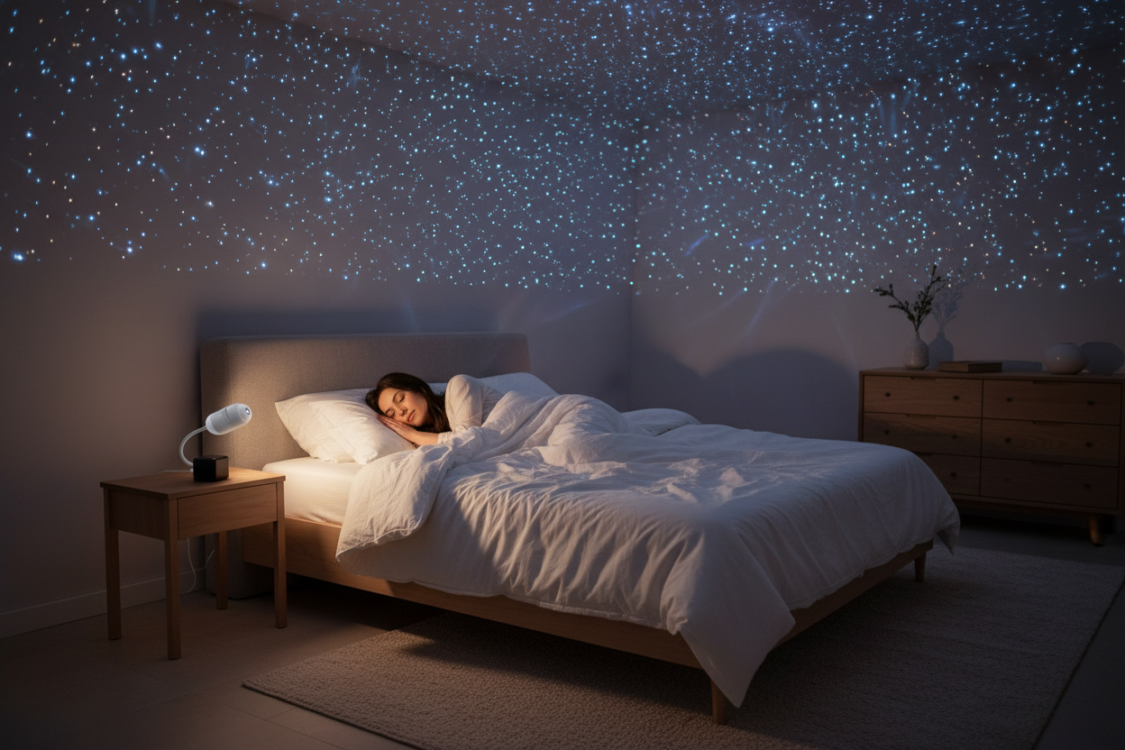 Chambre – lampe col flexible + cube noir