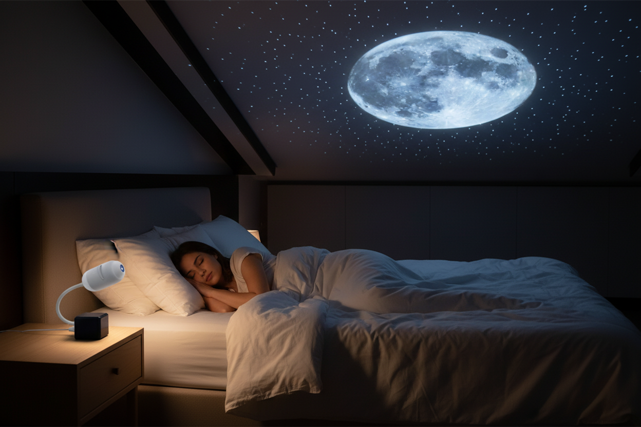 Chambre – projection lune + étoiles