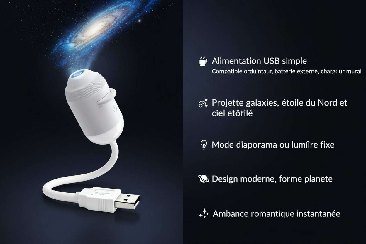 Hero fiche produit – lampe + arguments