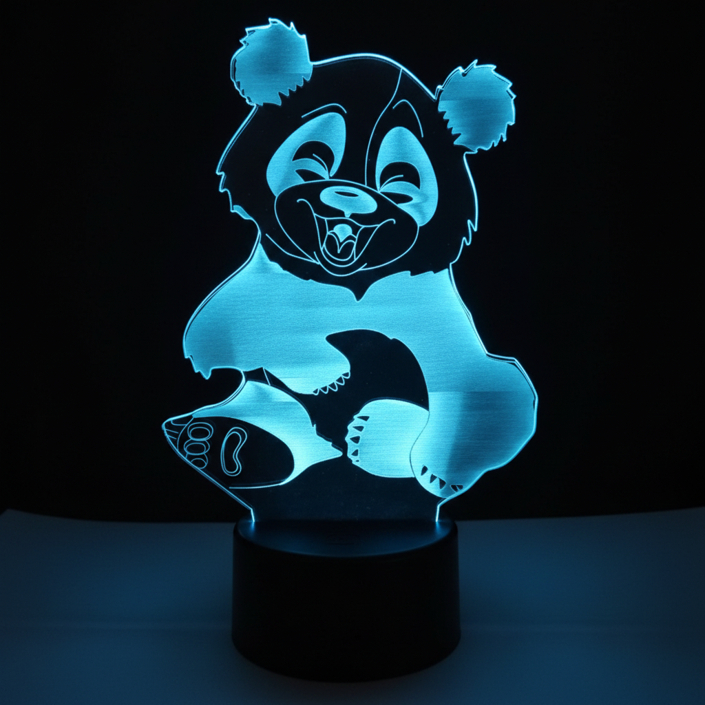Lampe 3D Panda lumière bleue