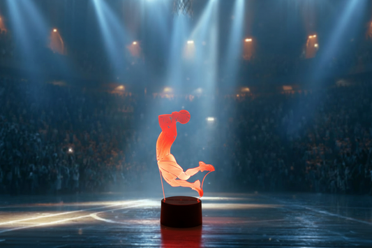 Lampe 3D joueur de basket dans une arène