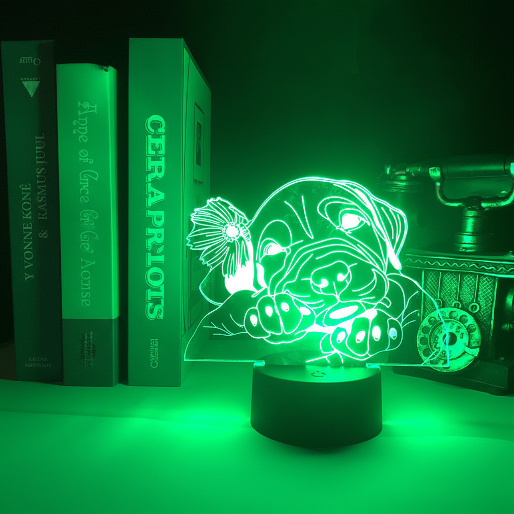 Lampe chien verte sans téléphone